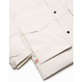 Ombre Men's winter jacket with detachable hood and cargo pockets - cream | ePonuda.com