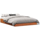 vidaXL Posteljni okvir voščeno rjav 140x190 cm trdna borovina Cene