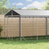 Vanjski kavez za pse s krovom srebrni 3x9x2,5 m pocinčani čelik | shoptok.hr