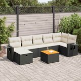 vidaXL 8-dijelni set vrtnih sofa od poliratana s jastucima crni | shoptok.hr