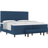  Postelja s škatlo z vzmetnico in klopjo modra 200x200 cm iz tkanine, (22082809) | Shoptok.si