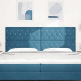 vidaXL Vzglavje s kristalnimi gumbi tapecirano temno modro 200 cm žamet, (22080504) | Shoptok.si