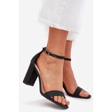 Boto Shiny women's sandals with a heel black Kavina | shoptok.hr