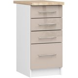 AKORD Oliwia Kuhinjska Spodnja Omarica, 4 Predali In Delovni Pult, Bela/Kapučino V Visokem Sijaju, (5000333128) | Shoptok.si