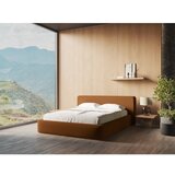Makamii Oblazinjena zakonska postelja s prostorom za shranjevanje z letvenim dnom 140x200 cm v barvi terakote Kiana – | Shoptok.si