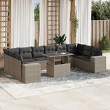  11-dijelni set vrtnih sofa poliratan s jastucima svijetlosivi | shoptok.hr