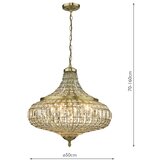  Där Lighting ASM0675 - Luster na lancu ASMARA 6xE14/40W/230V mesing | Eponuda.com