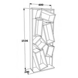 Hanah home Carmen Polica za knjige od bijelog hrasta 63x153,6x24cm, bijela | Eponuda.ba