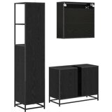 vidaXL Komplet pohištva za kopalnico 3 pcs Črni hrast 80 x 33 x 60 cm | Shoptok.si