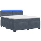 Krevet s box springom madracem i LED-om Tamnosiva 140 x 200 cm - Tamnosiva 140 x 200 cm Prošiveno gumbima | shoptok.hr