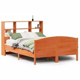vidaXL Knjižna postelja brez vzmetnice vošč. rjava 150x200 cm borovina, (21609868) | Shoptok.si