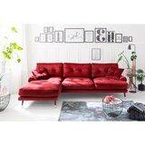 MID.YOU KOTNA SEDEŽNA GARNITURA, žamet temno rdeča | Shoptok.si