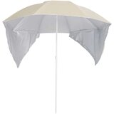  Suncobran za plažu s bočnim stijenkama boja pijeska 215 cm | shoptok.hr
