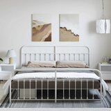  Metalni okvir kreveta uzglavlje i podnožje bijeli 183x213 cm | Eponuda.com