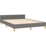  Posteljni okvir z vzglavjem temno siv 140x200 cm blago, (20736650) | Shoptok.si