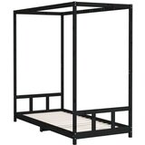 Za dječji krevet crni 90 x 200 cm od masivne borovine | shoptok.hr