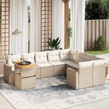  10-dijelni set vrtnih sofa s jastucima bež od poliratana | shoptok.hr