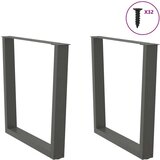  Noge jedilne mize V-oblika 2 kosa Antracit 90x(72-73,3)cm Jeklo | Shoptok.si