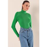 Bigdart 15825 Turtleneck Knitwear Sweater - Green Cene
