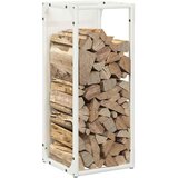  Stalak za drva bijeli 25x25x60 cm Hladno valjani čelik | shoptok.hr
