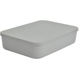 Homéa Siva plastična škatla za shranjevanje s pokrovom 35,5x25,5x8 cm – Cene