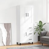 vidaXL Visoka omara bela 69,5x34x180 cm inženirski les | Shoptok.si