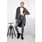 Kesi Zip-up sweatshirt in graphite melange back | Shoptok.si