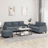  3-dijelni set sofa s jastucima tamnosivi baršunasti | Eponuda.com