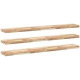  Plutajuće police 3 kom 120x20x4 cm Neobrađeno puno drvo akacije | Shoptok.si