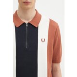 Fred Perry Majice & Polo majice VERTICAL STRIPE ZIP NECK SH Kostanjeva | Shoptok.si