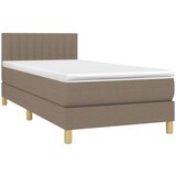  Box spring postelja z vzmetnico LED taupe 80x200 cm blago, (20900503) | Shoptok.si