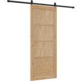 vidaXL Drsna vrata s kompletom pribora 'ORKDAL'iz trdnega borovega lesa | Shoptok.si
