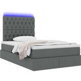  Krevet s prostorom za pohranu s LED-om Tamno siva 120 x 190 cm | shoptok.hr