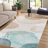 Mila Home kremno bel/turkizen pralen tekač 80x200 cm puddle – | Shoptok.si