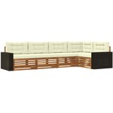  Set vanjskih sofa 5 pcs Prirodna i krem 331 x 172,5 x 73 cm | shoptok.hr