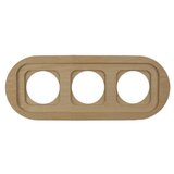  Elhard - Trostruka keramička retro kućna utičnica sa ramom SCHUKO 230V crna/drvo | Eponuda.com