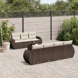  8-dijelni set vrtnih sofa s jastucima smeđi od poliratana | shoptok.hr