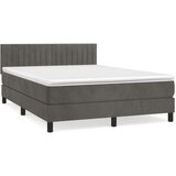  Krevet s oprugama i madracem tamnosivi 140x190 cm baršunasti | shoptok.hr