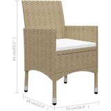 vidaXL 3-dijelni vrtni bistro set od poliratana i kaljenog stakla bež | shoptok.hr