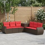  Set sofe 7 kom. Smeđa i crvena 243 x 243 x 85 cm | Shoptok.si