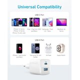 Anker 323 33W USB-C zidni punjač 2-porta (USB-A i USB-C), beli u