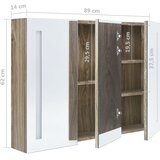 LED kupaonski ormarić s ogledalom 89 x 14 x 62 cm boja hrasta | shoptok.hr