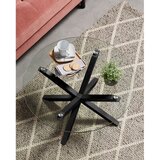 Kave Home Črna okrogla mizica s stekleno mizno ploščo ø 82 cm Argo – | Shoptok.si