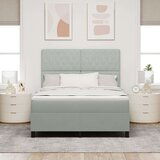 vidaXL Box Spring Postelja z Blazino Svetlo Siva 140x200 cm Žamet | Shoptok.si