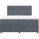  Krevet s oprugama i madracem tamnosivi 200x200 cm baršunasti | shoptok.hr