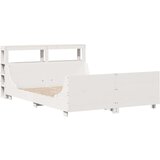 vidaXL Posteljni okvir brez vzmetnice bel 140x190 cm trdna borovina | Shoptok.si