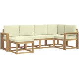 vidaXL Zunanja garnitura za sedenje 6 pcs Bela in krem Poliester, (5000271473) | Shoptok.si