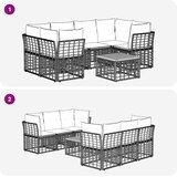  Set vanjskih sofa 7 kom. Prirodna i krema bijela poliratan | shoptok.hr