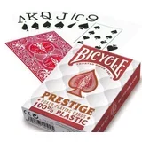 karte za poker “PRESTIGE” 100% plastika jumbo index, crvene