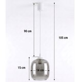 Brilagi LED luster na sajli RETRO GLASS 1xE27/60W/230V Ø 14 cm bela/dimljeno-siva | Eponuda.com